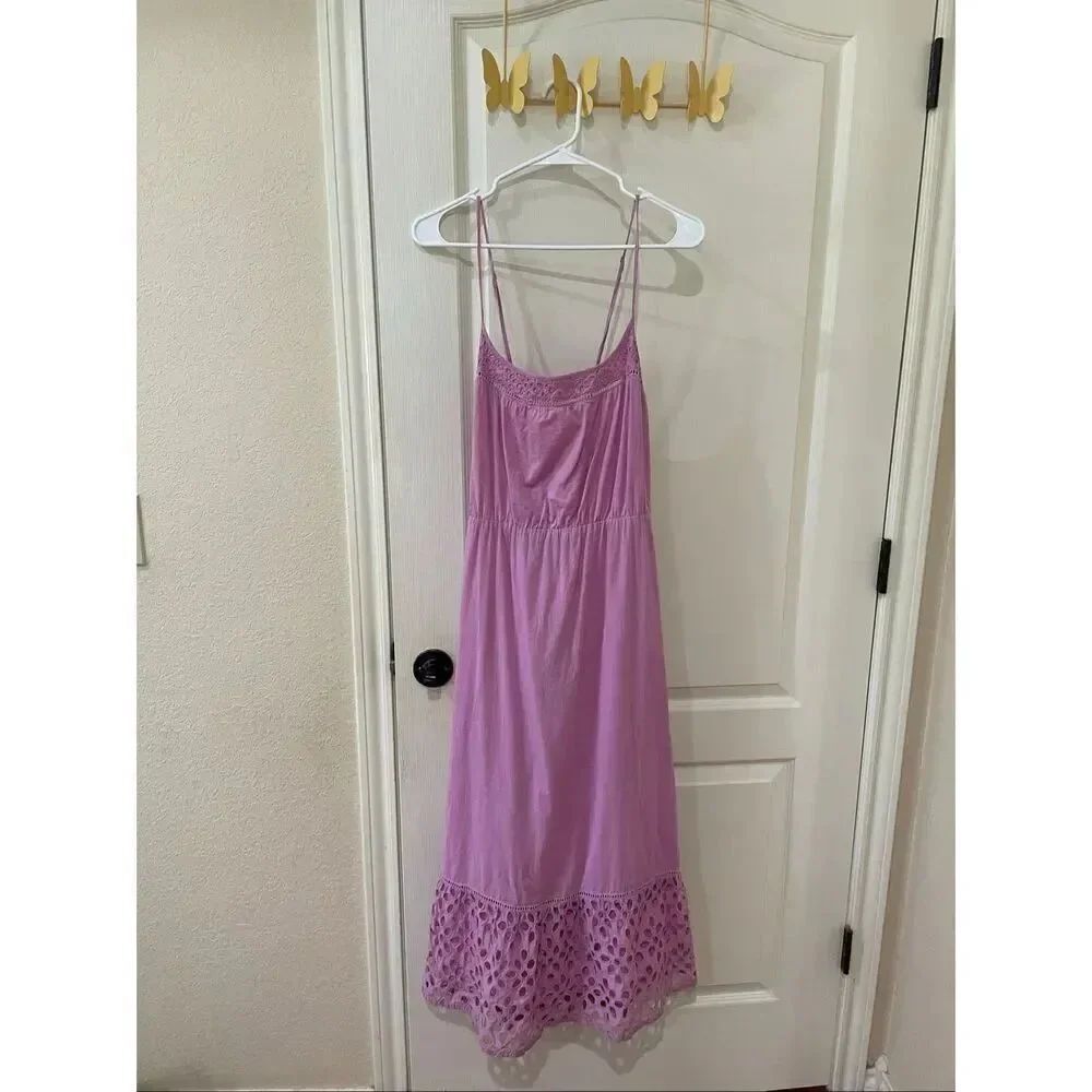 J. Crew Eyelet Trim Strappy MIDI Dress Size XL